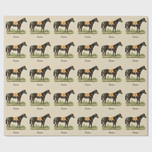 Persoonlijke cadeauverpakking met prachtige paarde cadeaupapier (Vlak)