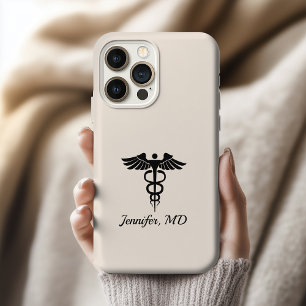 Persoonlijke Caduceus Hoesje Geschenk Verpleegster iPhone 15 Pro Case