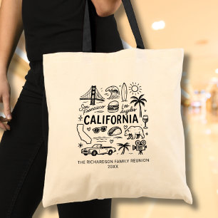 Persoonlijke California Trip Familie Reünie Tote Bag