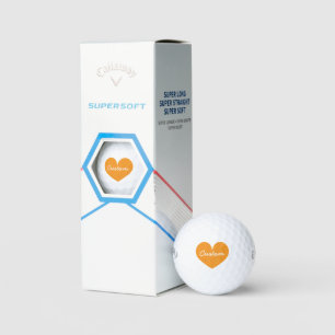 Persoonlijke Callaway-golfballen met oranje hart Golfballen