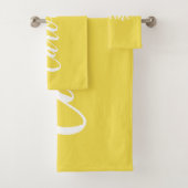 Persoonlijke Calligrafie-naam Summer Yellow Bad Handdoek (Insitu)