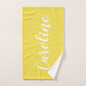 Persoonlijke Calligrafie-naam Summer Yellow Bad Handdoek (Handdoek)