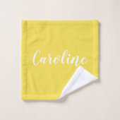 Persoonlijke Calligrafie-naam Summer Yellow Bad Handdoek (Wasdoekje)