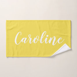 Persoonlijke Calligrafie-naam Summer Yellow Bad Handdoek