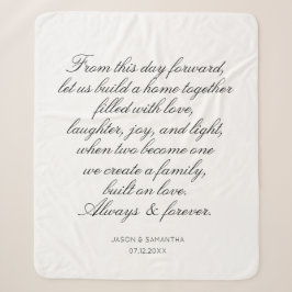 Persoonlijke Calligrafie voor Trouwbeloften Sherpa Deken