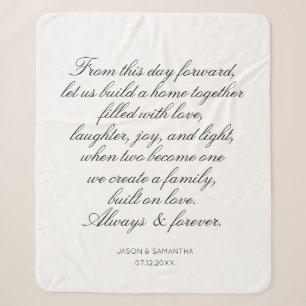 Persoonlijke Calligrafie voor Trouwbeloften Sherpa Deken