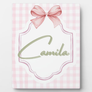 Persoonlijke Camila Baby Meisje Slaapkamer Boog &  Fotoplaat