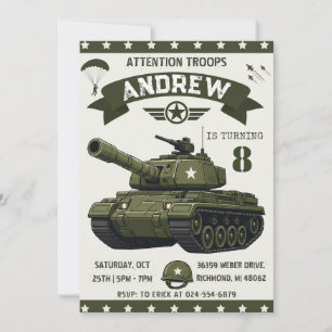 Persoonlijke Camo Army Tank Verjaardag Kaart