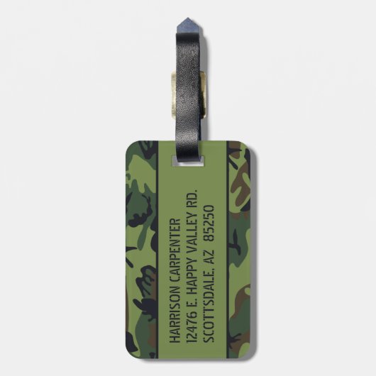 Persoonlijke Camo Bagagelabel (Achterkant verticaal)
