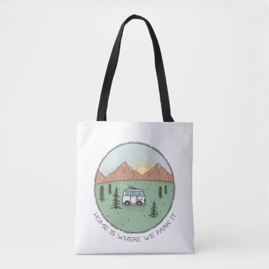 Persoonlijke Campers Van Life Outdoor Mountain Tote Bag (Voorkant)