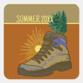 Persoonlijke Camping Picknick voor Wandelaars Vierkante Sticker