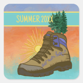 Persoonlijke Camping Voor Wandelaars Vierkante Sticker