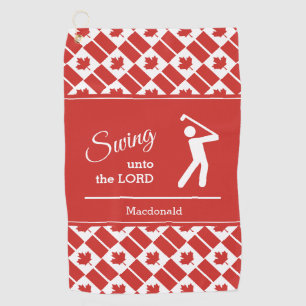 Persoonlijke CANADA Swing Unto The Lord Golfhanddoek