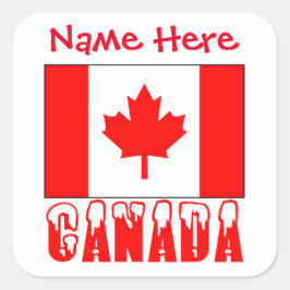 Persoonlijke Canada Vlag Naam Vierkant Label