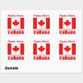 Persoonlijke Canada Vlag Naam Vierkant Label (Vel)