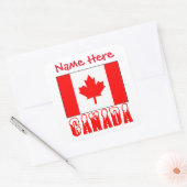Persoonlijke Canada Vlag Naam Vierkant Label (Envelop)