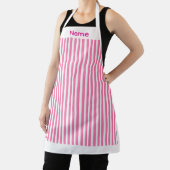 Persoonlijke Candy Stripe Roze Schort (Insitu)