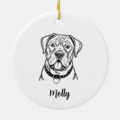 Persoonlijke Cane Corso-hond Kerstmis Keramisch Ornament (Achterkant)