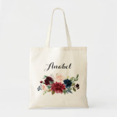 Persoonlijke Canvas tas. Florale Canvas tas. Bride Tote Bag (Voorkant)