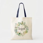 Persoonlijke Canvas tas. Florale Canvas tas. Bride Tote Bag (Voorkant)