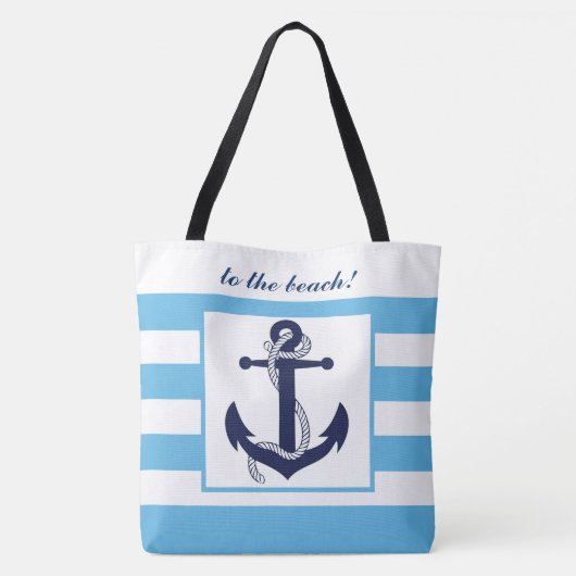 Persoonlijke Canvas tas - naar het strand! (Achterkant)