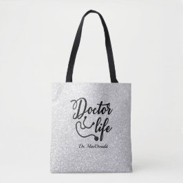 Persoonlijke Canvas tas voor Life Gray Glitter