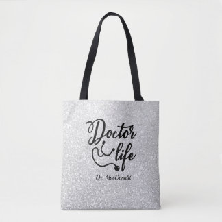 Persoonlijke Canvas tas voor Life Gray Glitter