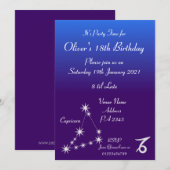 Persoonlijke Capricorn Dierenriem Feestuitnodiging Kaart (Voorkant / Achterkant)