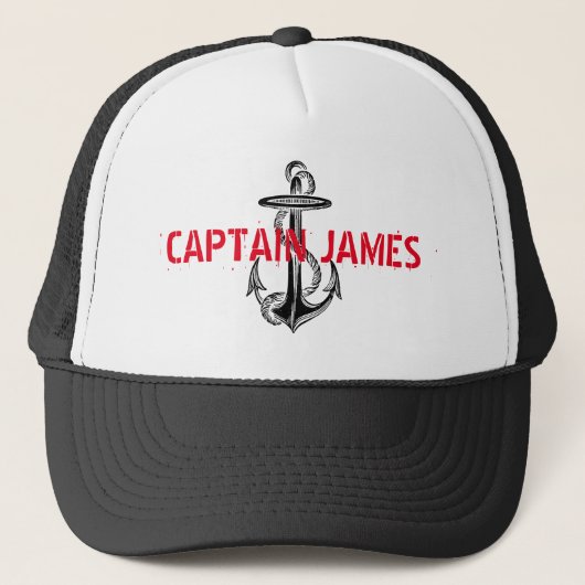 Persoonlijke Captain Black Vintage Anker Trucker Pet (Voorkant)