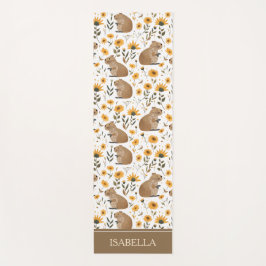 Persoonlijke Capybara Bloemenprint Yogamat