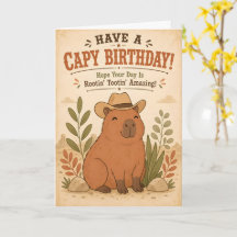 Persoonlijke Capybara Cowboy Grappige Verjaardagsk