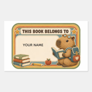 Persoonlijke Capybara Dit Boek Hoort Bij Kinderen  Rechthoekige Sticker