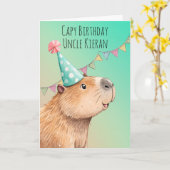 Persoonlijke Capybara Verjaardagskaart Kaart (Gele Bloem)