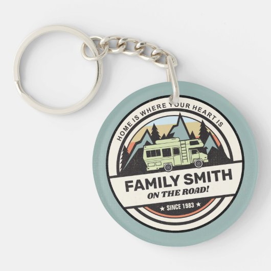 Persoonlijke caravan Adventures Sleutelhanger (Voorkant)