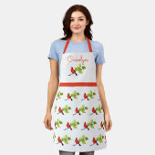 Persoonlijke Cardinal Bird Print-All-Over afdruk Schort (Gedragen)