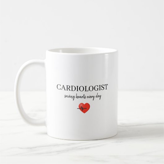 Persoonlijke cardioloog redt elke dag hart koffiemok (Links)