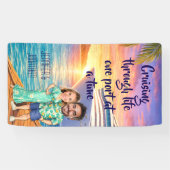 Persoonlijke Caricatuur Koppel Cruise Deur Spandoek (Horizontaal)