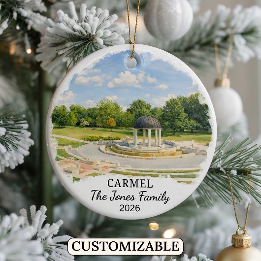 Persoonlijke Carmel Versiering, Aangepaste Indiana Keramisch Ornament