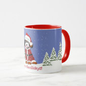 Persoonlijke Cartoon Bernedoodle Santa Dog Mok (Voorkant rechts)