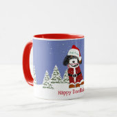 Persoonlijke Cartoon Bernedoodle Santa Dog Mok (Voorkant links)