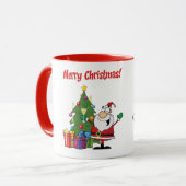 Persoonlijke Cartoon met Funny Xmas Santa Mok (Voorkant links)