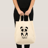 Persoonlijke Cartoon Panda Beer Tote Bag (Voorkant (product))
