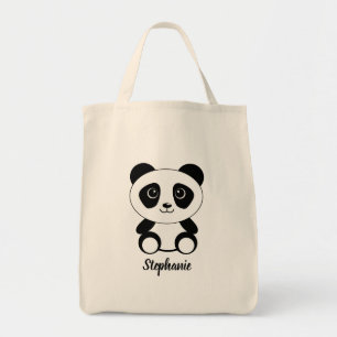 Persoonlijke Cartoon Panda Beer Tote Bag