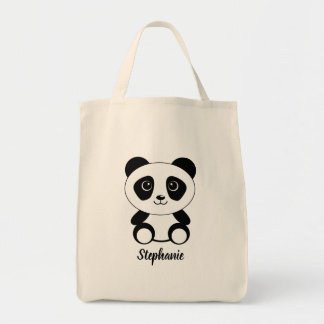 Persoonlijke Cartoon Panda Beer Tote Bag