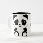 Persoonlijke Cartoon Panda Beer Tweekleurige Koffiemok (Voorkant links)