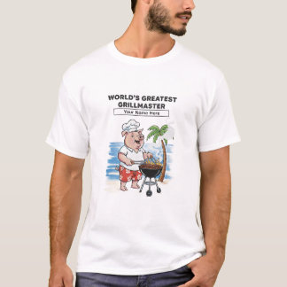 Persoonlijke Cartoon van de Grootste Grillmaster t T-shirt