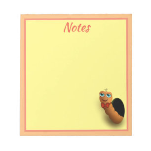 Persoonlijke Cartoon Worm Notitieblok