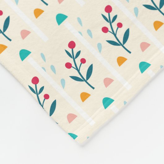 Persoonlijke CAT Folk Art Decoratieve Vogels Bloem Fleece Deken (Hoek)