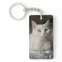 Persoonlijke Cat Memorial Foto Sleutelhanger