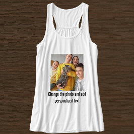 Persoonlijke Cat Moeder Familie Huisdier Foto Zwar Tanktop